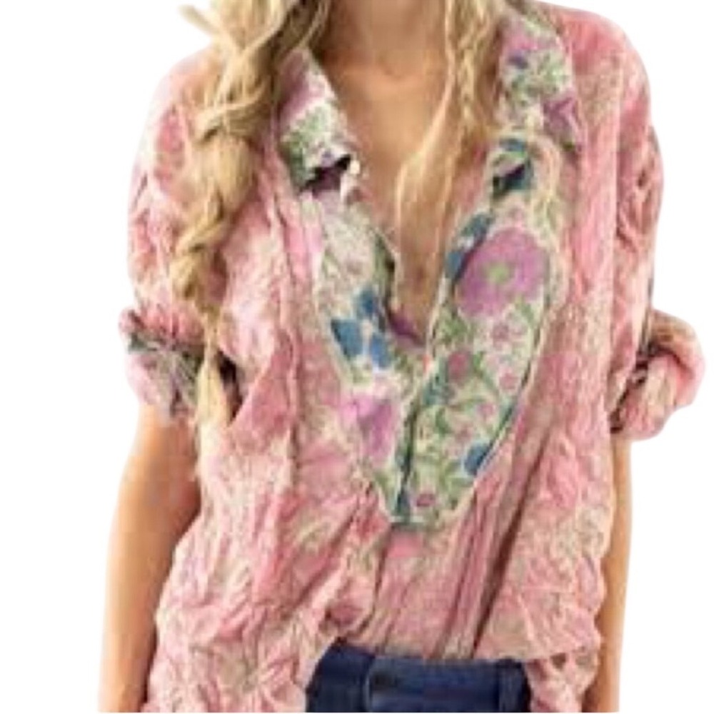 Magnolia Pearl Block Print Tora Shirt Pere Colorway 1144 One Size